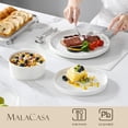 thumbnail image 3 of Juego de vajilla MALACASA LEAH de 24 piezas, porcelana blanca, 3 of 8