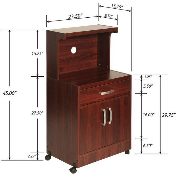 Red microwave cart online