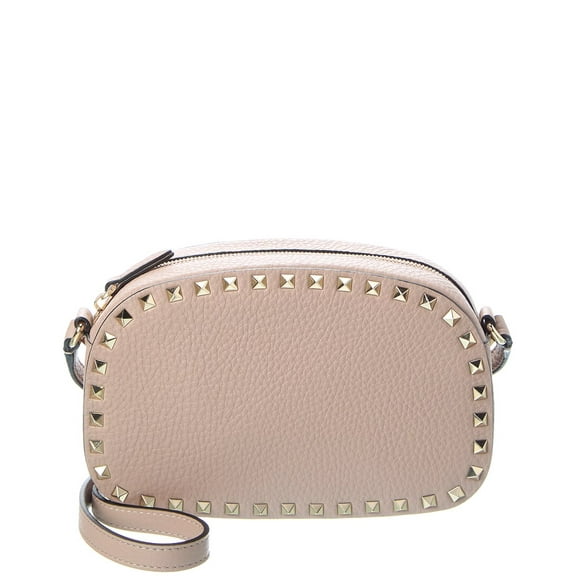 Valentino Rockstud Grainy Leather Camera Bag, Pink