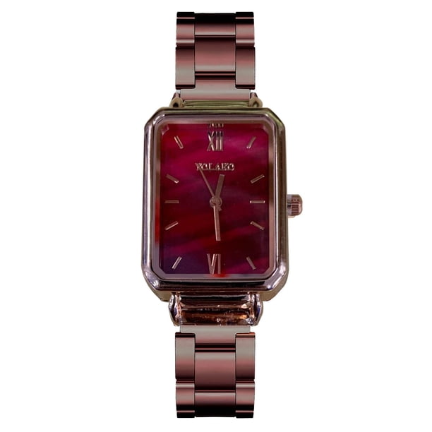 Reloj verde pequeño con correa de acero y números romanos rectangulares creativos para mujer Wmkox8yii gfajkfgbkjabf1211