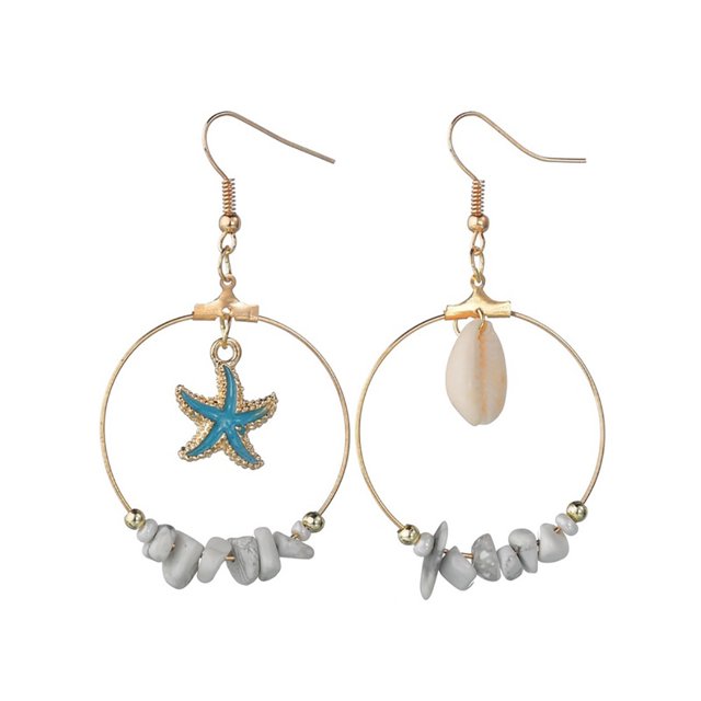 Pendant Earrings Fashion Large Circle Shell Sea Star Earring Decors for Women
