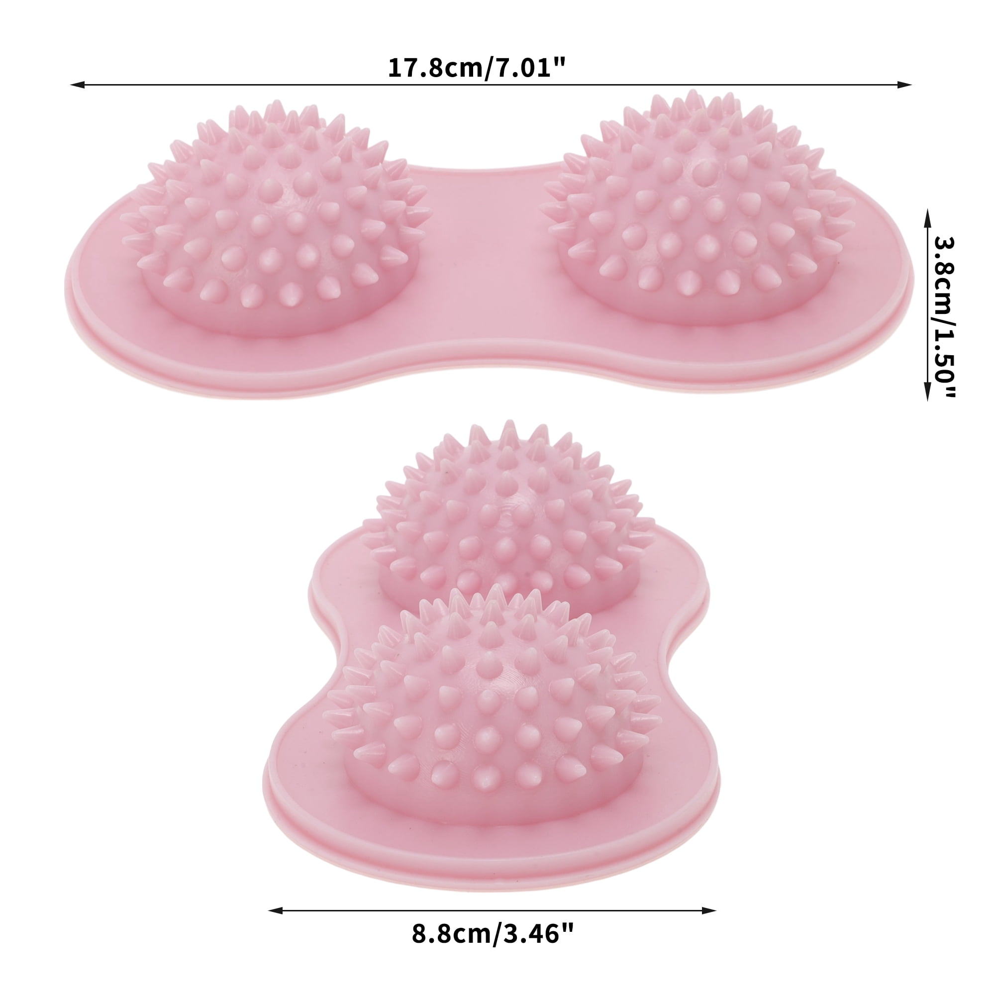 Unique Bargains Durable Useful 1 Pc Double Sphere Foot Massager for Home Pink