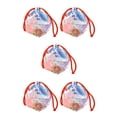 thumbnail image 1 of kurtrusly Japanese Drawstring Bag Coin Food Blue Pink 14x12x16cm 5Set, 1 of 6