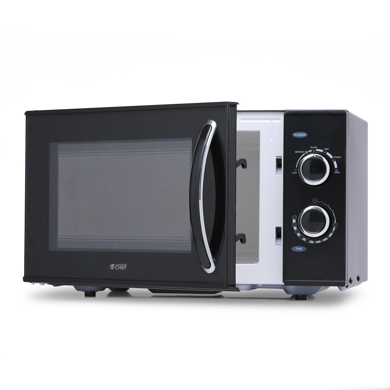 Commercial Chef Micro-ondes de comptoir de 0,9 pied cube, compact, commande rotative, noir