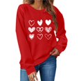 thumbnail image 4 of Gpaecead Valentine's Day Sweatshirts for Women - Round Neck Long Sleeve Shirts with Heart & Love Designs Sweatshirt XL Red, 4 of 4