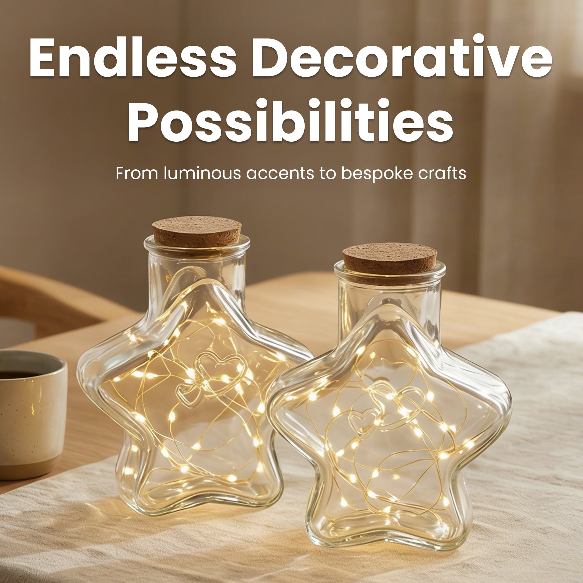 Unique Bargains 2pcs Vintage Glass Jars Storage Bottles Star Shaped 4.6"L x 3"W x 5.4"H