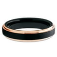 thumbnail image 2 of Rose Gold Tungsten Wedding Ring,4mm Wedding Ring,Black Wedding Ring,Tungsten Carbide Ring,Beveled Ring, 2 of 4