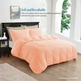 thumbnail image 2 of Peach California King ( 104" x 98" )Size 100% Cotton Duvet Set, 800 Thread Count, Stripe Pattern, 1-Piece Comforter Cover with Zipper Closure & 2-Pillow Shams– Hotel Quality, All-Season, 2 of 5