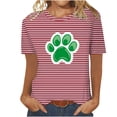 thumbnail image 1 of Camisetas Casuales de Mujer Nueva Moda Impresa Cuello Tripulado Manga Corta, Top Ligero para Diario Y Fiesta, 1 of 4