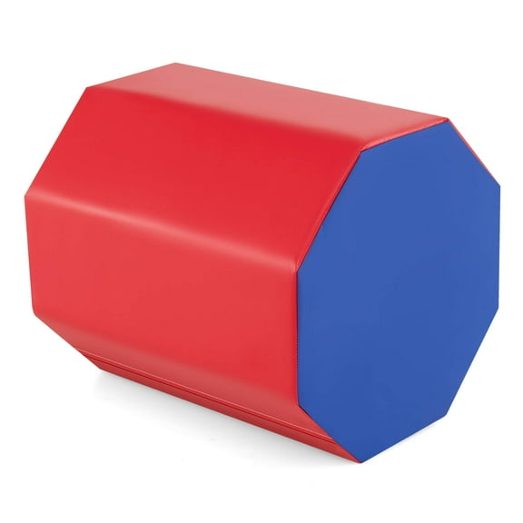 Costway 24.5" x 26" Octagon Gymnastics Mat Skill Shape Tumbling Mat with Thick Filling Red