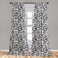 thumbnail image 5 of Ambesonne Vintage Curtains, Antique Chinese Dragon, Pair of 28"x63", Black and White, 5 of 5
