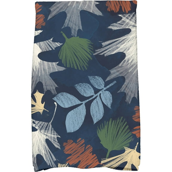 Simply Daisy 18" x 30" Watercolor Leaves Floral Print Kitchen Towel