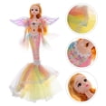 thumbnail image 2 of BRIGHTFUFU Muñeca de sirena, muñeca de sirena articulada, linda muñeca de sirena, muñeca de sirena para niños, muñeca articulada de sirena Kawaii con disfraz de vestir, 2 of 7