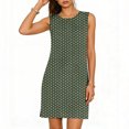 thumbnail image 3 of Sentmoon Robe Grande Taille Formelle Sans Manches à Col Rond Robes Formelles pour Femmes Été Imprimé à Pois Coupe Régulière Robe de Vacances Mode pour l'Été et Temps Chaud Vert TG, 3 of 7