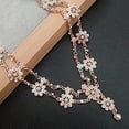 thumbnail image 3 of Bride Wedding Head Chain Flower Hair Chain Jewelry Bohemian Headpiece Crystal Head Dress Halloween Bridal head Jewelry for Women and Girls, 3 of 4
