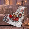 thumbnail image 6 of Christmas Winter Farmhouse Sleigh Red Barn Scene Festive, Festive Holiday Scene, Warm Flannel Blanket for Ranch House and Living Room, Horse Lovers Christmas Gift, Rustic Home Decor, 6 of 9