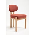 thumbnail image 6 of PORKISS Upholstered Dining Chairs Set of 2, Mid-Century Kitchen Chairs with Solid Wood Legs and Cushioned Wingback for Kitchen, Dark Orange, 6 of 9