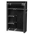 thumbnail image 2 of US-W] 64" Portable Closet Storage Organizer Wardrobe Clothes Rack with Shelves Black, 2 of 15