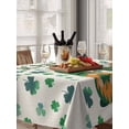 thumbnail image 6 of St Patricks Day Table Cloth, Waterproof Tablecloth for Rectangle Tables, Green Shamrock Spring Watercolor Gnomes Beige Reusable Washable Fabric Table Cover for Restaurant Kitchen Dining 60"x84", 6 of 9