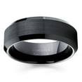 thumbnail image 2 of Men's Tungsten Wedding Band Black Tungsten Ring Anniversary Ring 8mm Black Tungsten Ring Engagement Ring, 2 of 2