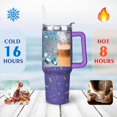 thumbnail image 4 of 40oz Abstract Geometric Pattern Stainless Steel Flip Straw Tumbler Spill Proof Travel Cup Double Wall Vacuum Insulated Coffee Mug with Top Handle, 4 of 6