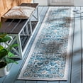 thumbnail image 3 of SAFAVIEH Cabana Greta Medallion Indoor/Outdoor Runner Rug, Navy/Grey, 2'2" x 11', 3 of 12