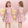 thumbnail image 6 of NAISIBABY Girls Casual Dresses, Crewneck Flare Fit Sleeveless Summer Ruffles Sundress Pink Size 6, 6 of 7