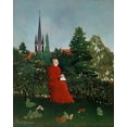 thumbnail image 2 of Rousseau, Henri 15x18 White Modern Wood Framed Museum Art Print Titled - Portrait of a Woman in a Landscape 1896, 2 of 4