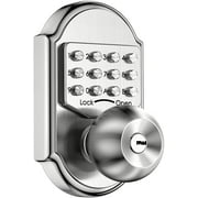 Elemake Keyless Entry Keypad Deadbolt Door Lock Mechanical Stainless Steel, Silver
