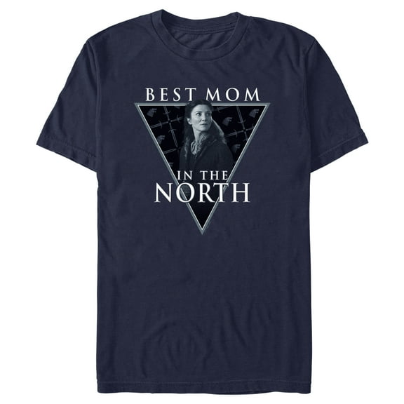 Men's Game of Thrones Catelyn Stark Best Mom in the North Graphic Tee Navy Blue Large