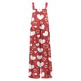 thumbnail image 5 of Kixjoy Overalls for Women Oversized Casual Wide Leg Jumpsuit Heart Print Valentine's Day Loose Fit Pants Fashion Fall Overalls for Women with Pockets, Watermelon Red 5XL, 5 of 6