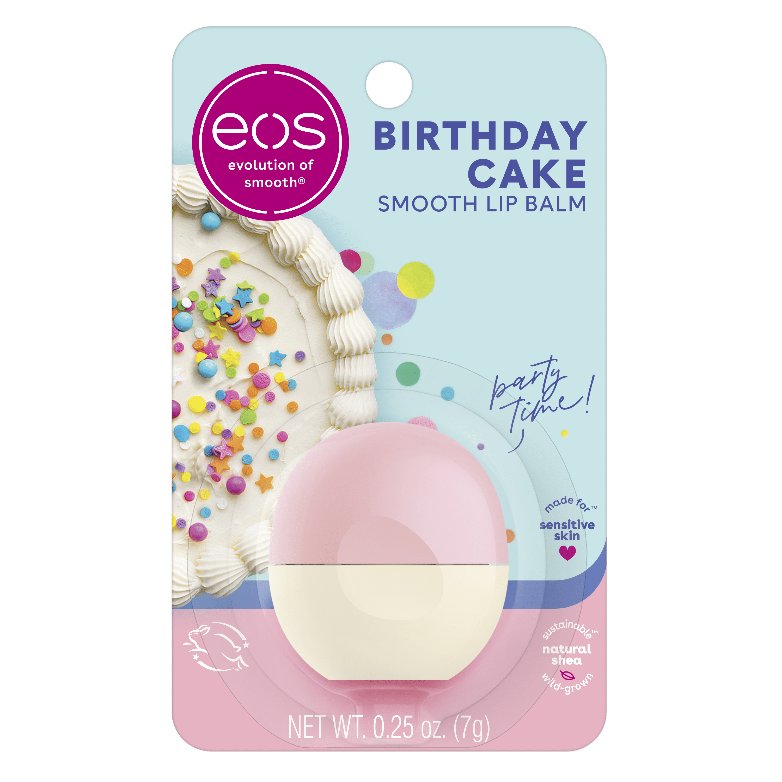 eos Super Soft Shea Lip Balm- Birthday Cake | 0.25 oz | 1 Sphere