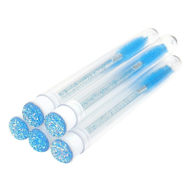 Decodeary 5 Pièces Brosse à Cils avec Tube à Usage Unique Brosses à Cils à Sourcils Bleu Clair Type 1