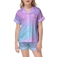 thumbnail image 2 of WOYY Girls Outfit Set Gradient Scales Print Short Sleeve Top Shorts Sleepwear, Sizes 12-13, 2 of 3