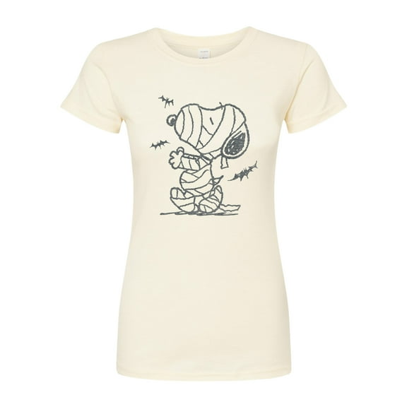 Peanuts - Snoopy Mummy And Bats - Juniors Fitted Graphic T-Shirt