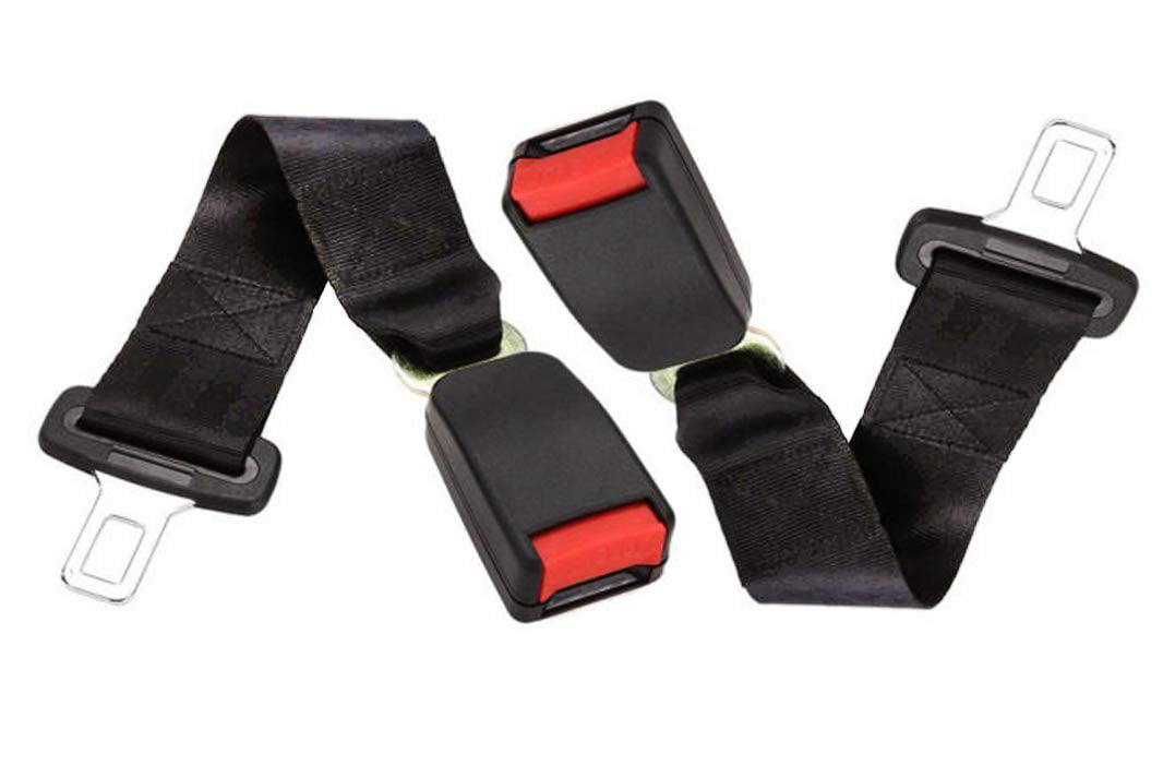 2 Pack 8 inches Seat Belt Extender Extension for Most Cars 7/8 Metal Tongue 
