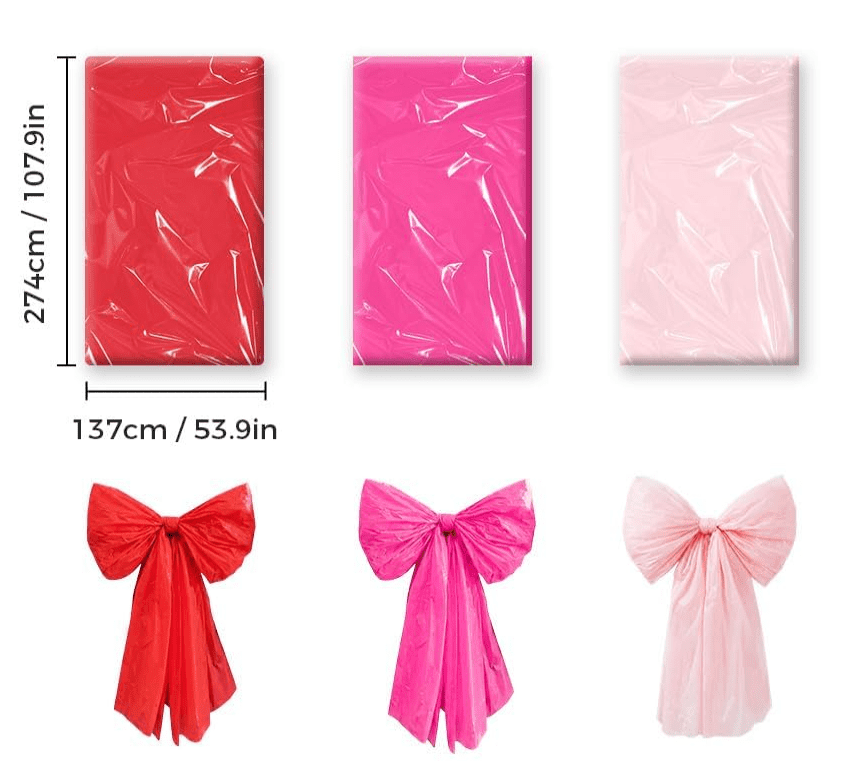 Yucurem 6 Pack DIY Giant Wall Bows, Hanging Coquette Ribbon Bowknot Backdrop Decor for Valentine's Day Birthday Wedding Party Supplies