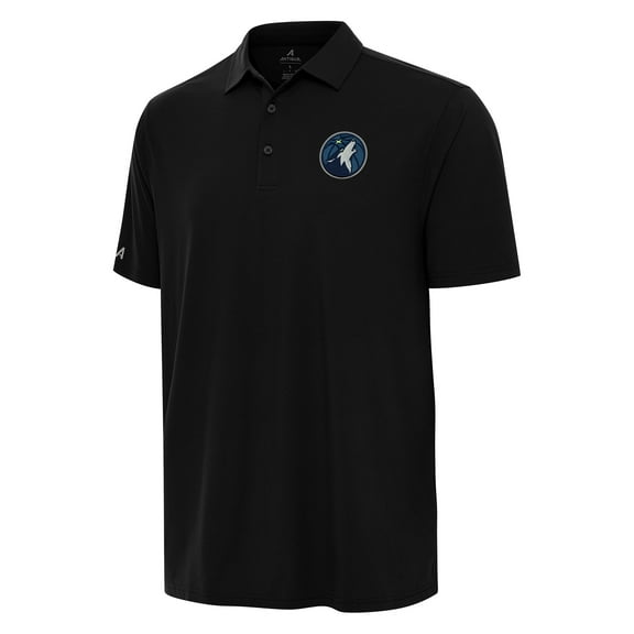 Men's Antigua Black Minnesota Timberwolves Era Polo