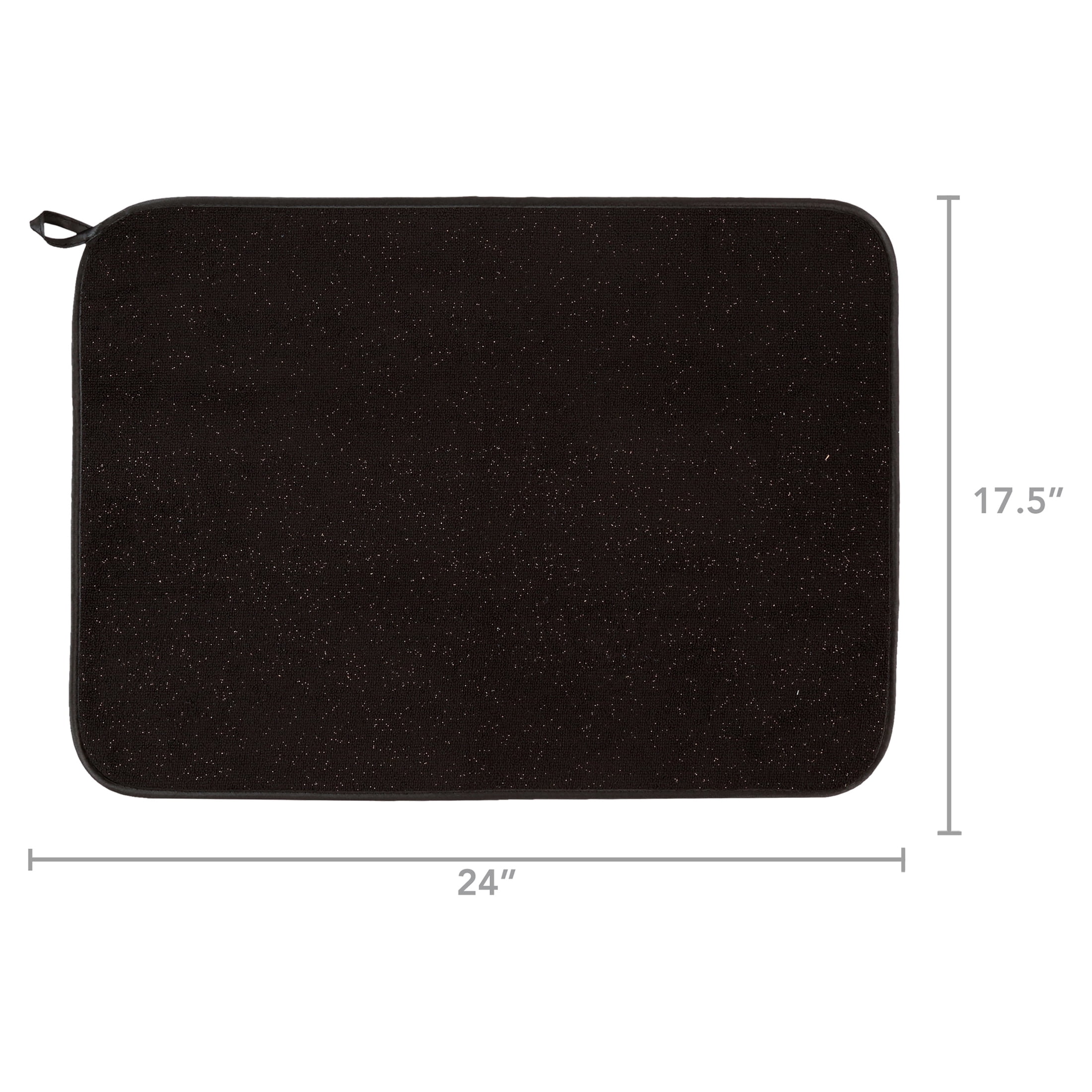 Thyme & Table Black & Gold Absorbent Dish Drying Mat 17.5 x 24 Inches