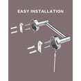 thumbnail image 2 of Double Post Pivoting Detachable Wall Mount Toilet Paper Holder by RUACQ, Polished Chrome, 2 of 6