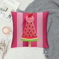 thumbnail image 2 of Super Soft Throw Pillow Covers Decorative Summer Fruits Theme Pink Cartoon Watermelon Square Cushion Cover Throw Pillow Case for Home Live Room (Pink Cartoon Watermelon), 2 of 5