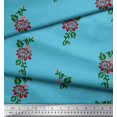 thumbnail image 2 of Soimoi Poly Georgette Fabric Leaves & Floral Block Print Sewing Fabric Yard 42 Inch Wide, 2 of 3