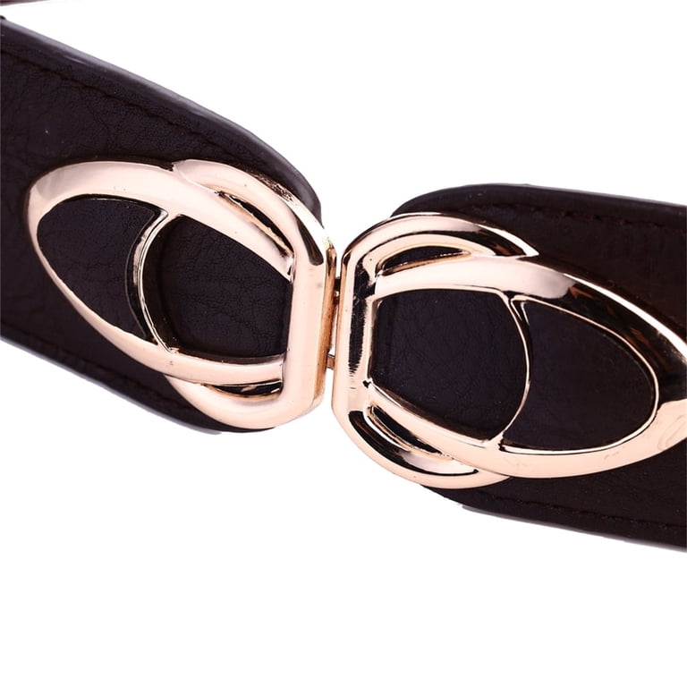 Vintage Stretchy Wide Belt with Chunky Buckle for Dresses Coats Generic Vintage Women Stretchy Wide Belt Chunky Buckle  main image 3
