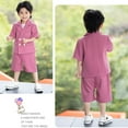 thumbnail image 3 of WOYY Big Boys Formal Tuxedo Suit Short Sleeve Blazer Shorts Party Outfits, Sizes 11-12Y, 3 of 7