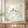 thumbnail image 5 of Birds Resembling Capped with Chickadees Perched Thin, Serene Watercolor for Plant Lovers, Aesthetic Wall Decor, Mother'S Day Gift, Tapestry Wall Hanging for Dorm and Living Room, 5 of 7
