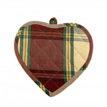AG-41736S-2 Pot Holders Heart, Sherwood Burgundy - Set of 2