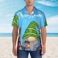 thumbnail image 2 of Sikiie Merry Christmas Gnome Print Men's Hawaiian Shirt, Summer Beach Button Pocket Short Sleeve T-Shirt,Medium, 2 of 7