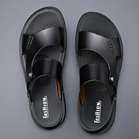 

Men Sandals Summer Men Slide Slippers Outdoor Non-Slip Shoes Beach Slip-On Sandals (Color : Black Size : 43 Code)