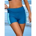 thumbnail image 5 of Sociala Color Blocked Swim Boardshorts for Womens High Waisted Sporty Swim Bottoms Quick Dry, 5 of 6
