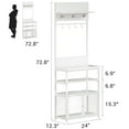 thumbnail image 2 of 72.8in White Hall Tree with Doors Narrow Coat Tree Shoe Shelf Organizer with 7 Hooks for Entryway Bedroom and Mudroom, 2 of 8